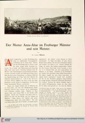 Der Mutter Anna-Altar im Freiburger Münster und sein Meister