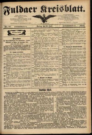 Zweite Ausgabe vom Freitag, den 29. Juli 1904.
