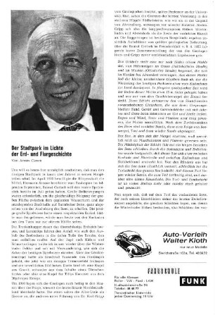 Der Stadtpark im Lichte der Erd- und Flurgeschichte