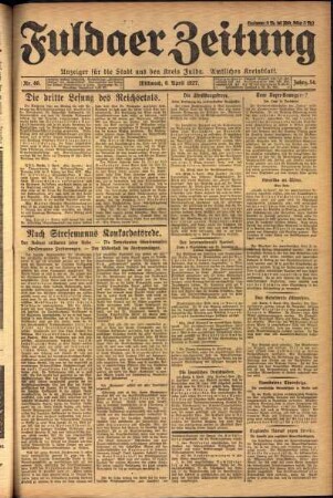 Ausgabe vom Mittwoch, den 06. April 1927.