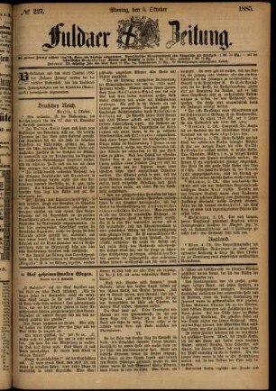 Ausgabe vom Montag, den 05. Oktober 1885.