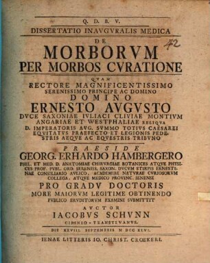 Diss. inaug. med. de morborum per morbos curatione