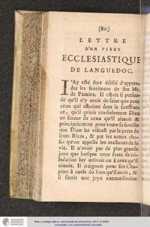 LETTRE D'UN PIEUX ECCLESIASTIQUE DE LANGUEDOC.
