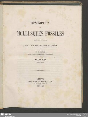 Description des mollusques fossiles : qui se trouvent dans les grès verts des environs de Genève