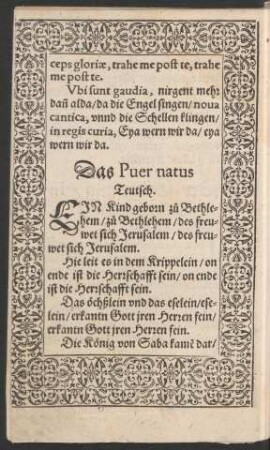 Das Puer natus Teutsch.