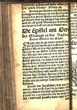 De Epistel am Verden Söndage jn der Vasten/ Letare. Galatas iiij. Capit. [Euangelion am verden Söndage yn der Vasten/ Letare/ Johan. vj.]