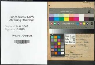 Entnazifizierung Gertrud Meurer , geb. 04.01.1914 (Kauffrau)