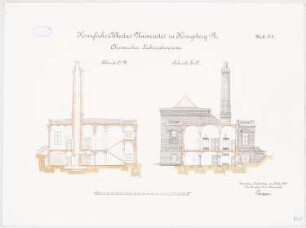 Chemisches Laboratorium der Albertus-Universität Königsberg: Querschnitte 1:100