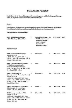 Biologische Fakultät