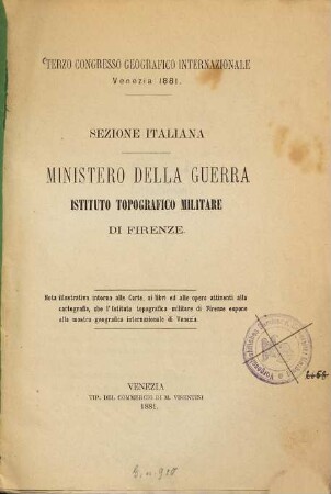 Terzo Congresso Geografico Internazionale : Venezia 1881, 1