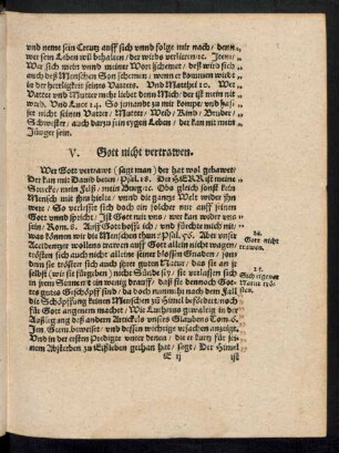 V. Gott nicht vertrawen.
