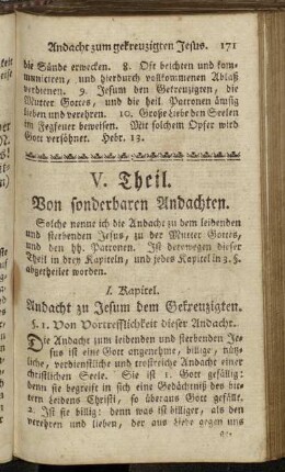 V. Theil. Von sonderbaren Andachten