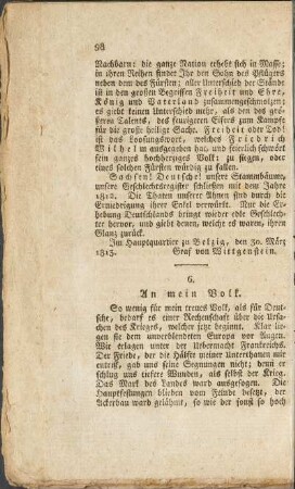 6. An mein Volk.