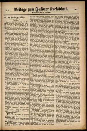 Zweite Ausgabe vom Samstag, den 09. Februar 1901.