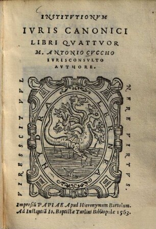 Institvtionvm Ivris Canonici Libri Qvattvor