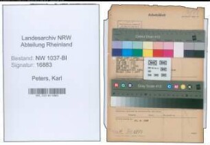 Entnazifizierung Karl Peters , geb. 13.08.1911 (Verw.Angestellter)