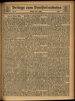 Zweite Ausgabe vom Sonntag, den 03. März 1929.