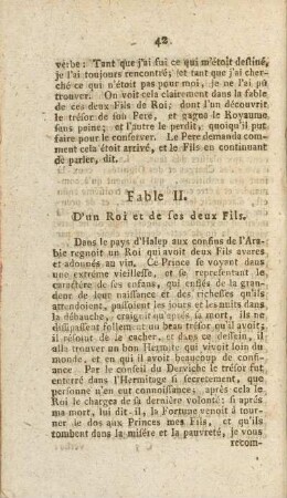 Fable II. D'un Roi et de ses deux Fils