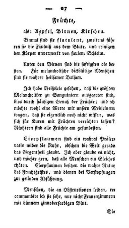 Früchte, als: Aepfel, Birnen, Kirschen.