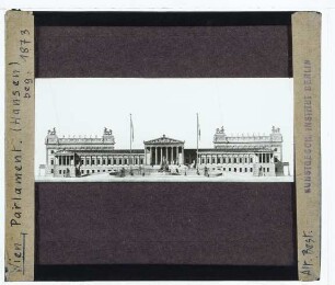 Wien, Parlamentsgebäude : Aufriss, Architekturzeichnung