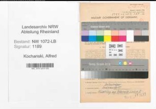 Entnazifizierung Alfred Kochanski , geb. 13.07.1913 (Konstrukteur)