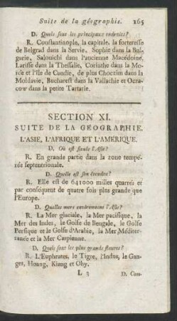 Section XI. Suite de la géographie. L'Asie, l'Afrique [...]