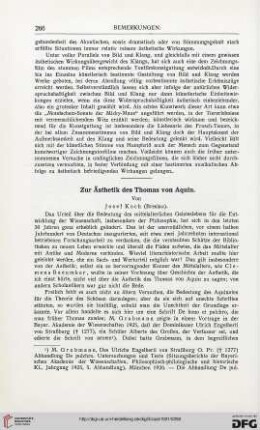 Zur Ästhetik des Thomas von Aquin