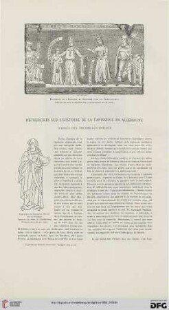 8: Recherches sur l'histoire de la tapisserie en Allemagne d'après des documents inédits