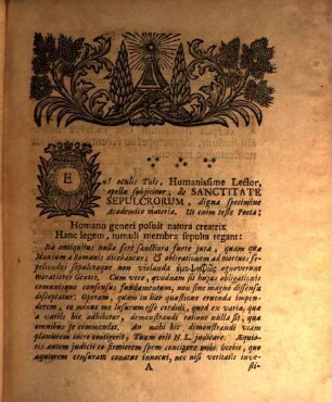 Diss. mor. de sanctitate sepulchrorum