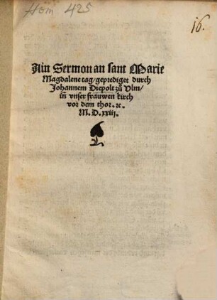 Ain Sermon an St. Marie Magdalene tag gepredigt