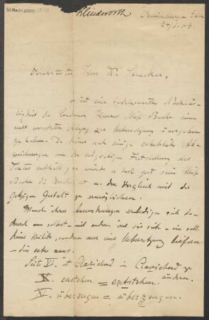 Brief an Ludwig Strecker  und B. Schott's Söhne : 24.06.1903