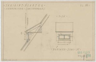Fischer, Theodor; Planegg bei München (Bayern); Ev. Waldkirche - Dachfenster (Ansicht, Schnitt)