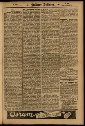 Zweite Ausgabe vom Montag, den 10. November 1913.