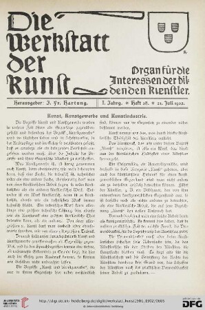 1: Kunst, Kunstgewerbe und Kunstindustrie