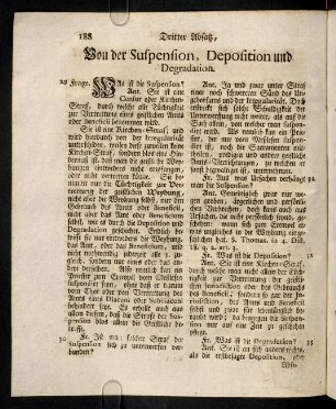 188-191, Articul 3. Von der Suspension, Deposition ...; ...