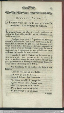 Séconde Leçon