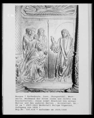 Relief: Jesus nimmt Abschied von seiner Mutter und den anderen Marien
