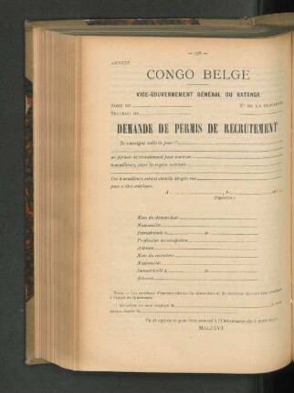 Congo Belge.