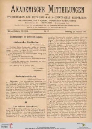 Nr. 17 (23. Februar 1901)