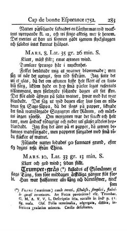 Cap de bonne Esperance 1752