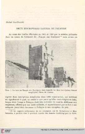 3: Deux inscriptions latines de Palmyre