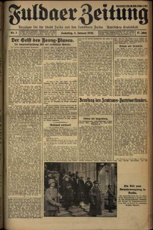 Ausgabe vom Samstag, den 04. Januar 1930.