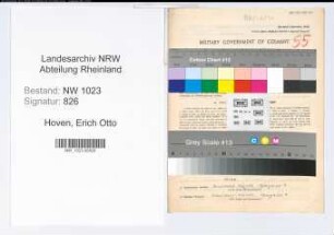 Entnazifizierung Erich Otto Hoven , geb. 10.10.1910 (Bankangest.)