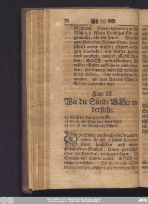 Cap. IX. Wie die Sünde Gott widerstehe.
