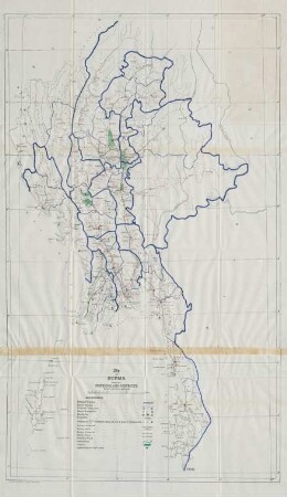 Map of Burma showing divisions and districts.