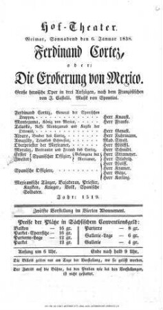 Ferdinand Cortez, oder: Die Eroberung von Mexico
