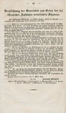 Verpflichtung der Gemeinden zum Ersatz des bei öffentlichen Aufläufen verursachten Schadens.