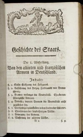 Die 1. Abtheilung. Von den alliirten und französischen Armeen in Deutschland.