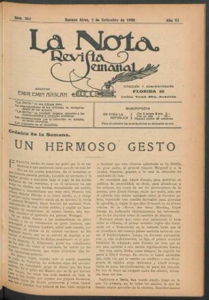 Crónica de la semana : Un hermoso gesto