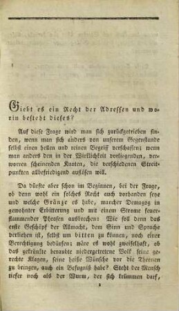 Flüchtige Gedanken über das Adressen-Wesen